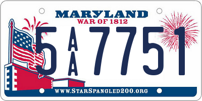 MD license plate 5AA7751