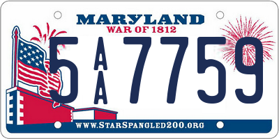 MD license plate 5AA7759