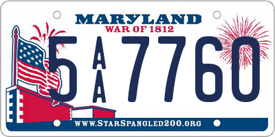 MD license plate 5AA7760