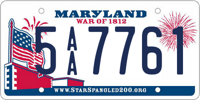 MD license plate 5AA7761