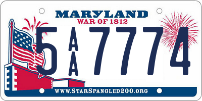 MD license plate 5AA7774