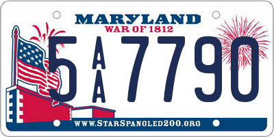 MD license plate 5AA7790