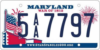 MD license plate 5AA7797