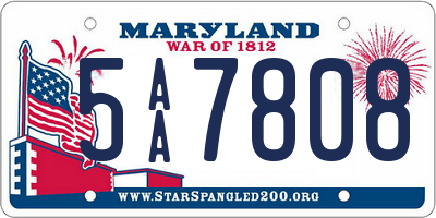 MD license plate 5AA7808