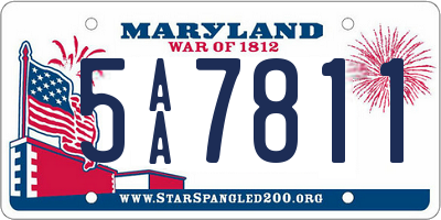 MD license plate 5AA7811