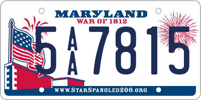 MD license plate 5AA7815