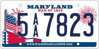 MD license plate 5AA7823