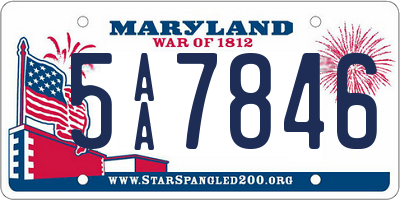 MD license plate 5AA7846