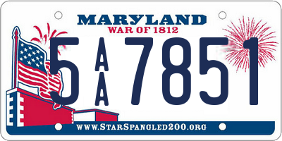 MD license plate 5AA7851