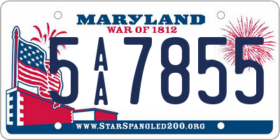 MD license plate 5AA7855