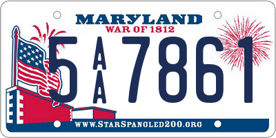 MD license plate 5AA7861