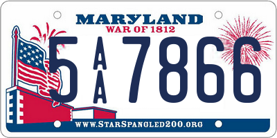 MD license plate 5AA7866