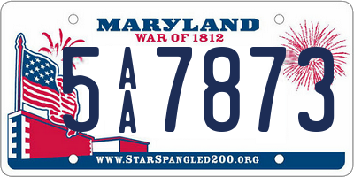 MD license plate 5AA7873