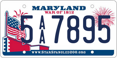 MD license plate 5AA7895