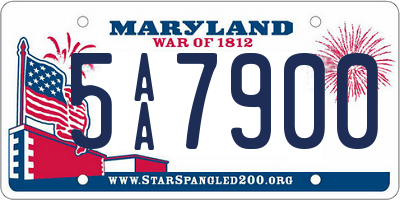 MD license plate 5AA7900