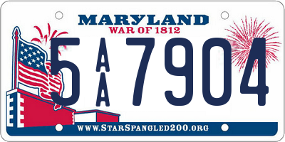 MD license plate 5AA7904