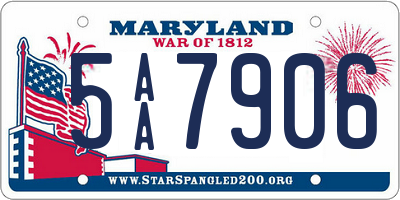 MD license plate 5AA7906