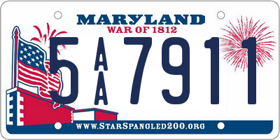 MD license plate 5AA7911