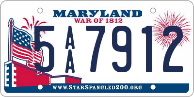 MD license plate 5AA7912