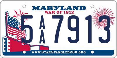 MD license plate 5AA7913