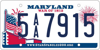 MD license plate 5AA7915