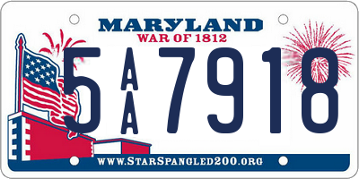 MD license plate 5AA7918