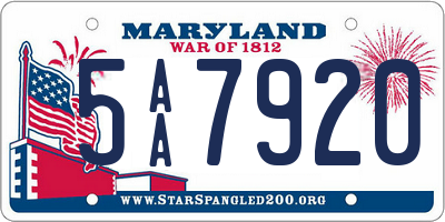 MD license plate 5AA7920