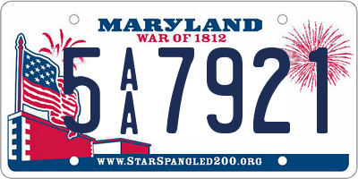 MD license plate 5AA7921