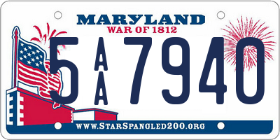 MD license plate 5AA7940