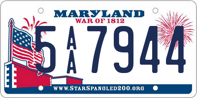 MD license plate 5AA7944