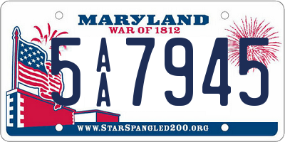 MD license plate 5AA7945