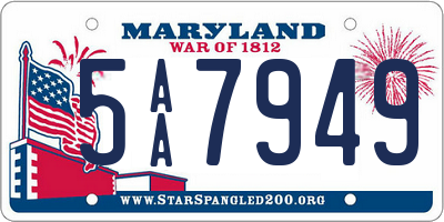 MD license plate 5AA7949