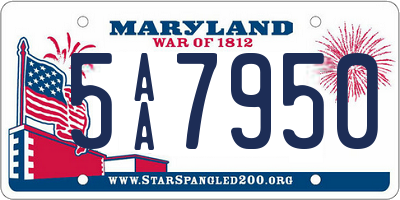 MD license plate 5AA7950