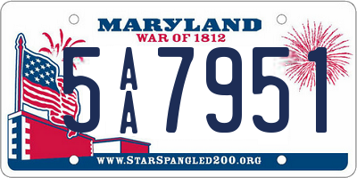 MD license plate 5AA7951