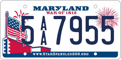 MD license plate 5AA7955