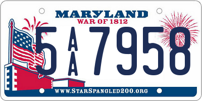 MD license plate 5AA7958