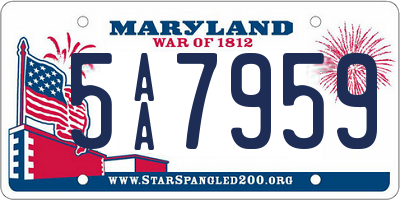 MD license plate 5AA7959