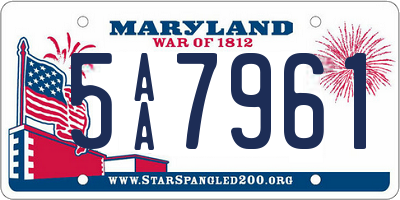 MD license plate 5AA7961