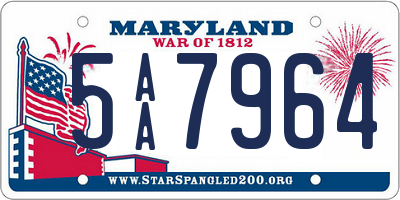 MD license plate 5AA7964