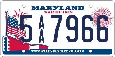 MD license plate 5AA7966