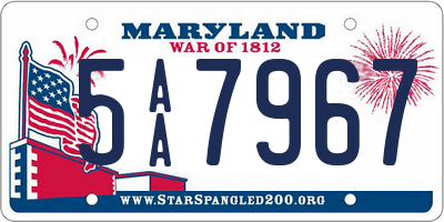 MD license plate 5AA7967