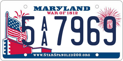 MD license plate 5AA7969