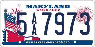 MD license plate 5AA7973