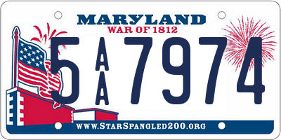 MD license plate 5AA7974