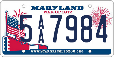 MD license plate 5AA7984