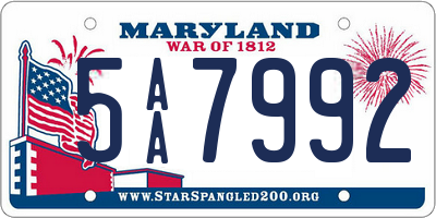 MD license plate 5AA7992