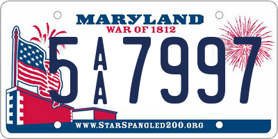 MD license plate 5AA7997