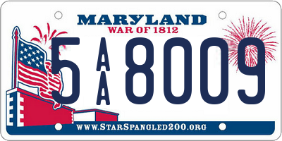 MD license plate 5AA8009