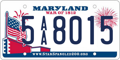 MD license plate 5AA8015