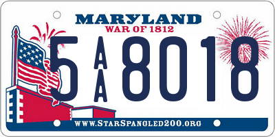 MD license plate 5AA8018